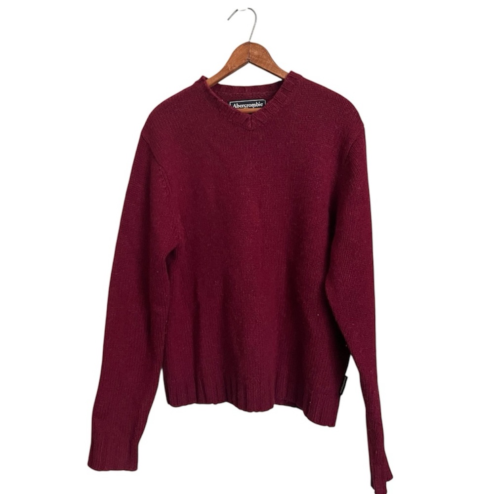 Men’s Abercrombie & Fitch 100% wool sweater large red